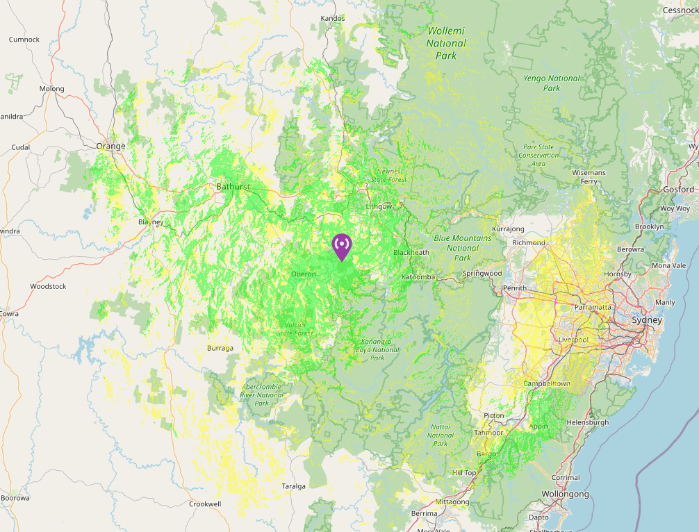 VK2RDX Coverage